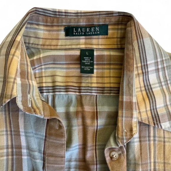 100% Cotton Ralph Lauren Multicolor Plaid Button Up Shirt - Picture 3 of 5